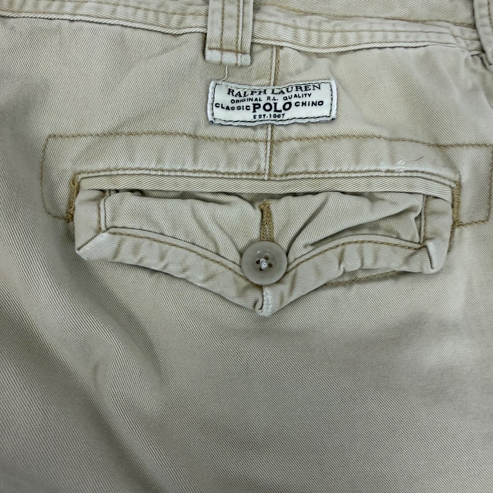 Polo Ralph Lauren Mens Tan Khaki Cotton Cargo Shorts Size 40 Classic Utility - Picture 10 of 12